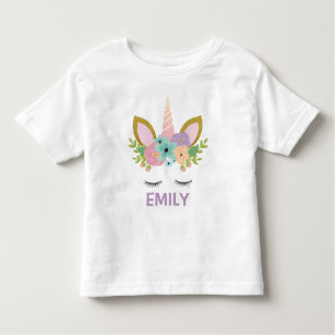 Magical Unicorn Personalized  name glitter girly Toddler T-shirt