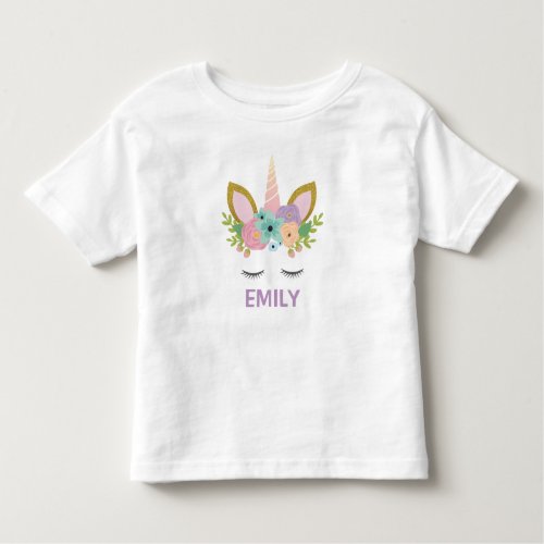 Magical Unicorn Personalized  name glitter girly  Toddler T_shirt