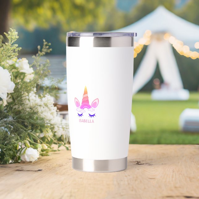 Magical Unicorn Personalized Name Insulated Tumbler (Wedding)