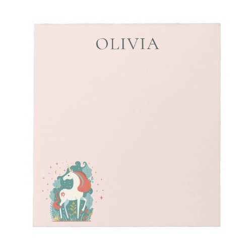 Magical Unicorn Personalized Notepad