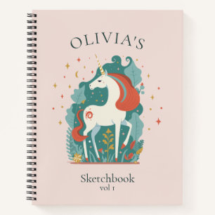 Magical Unicorn Personalized Sketchbook Kids Notebook