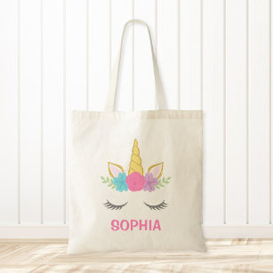 Magical Mod Unicorn Personalized Canvas Lunch Bag