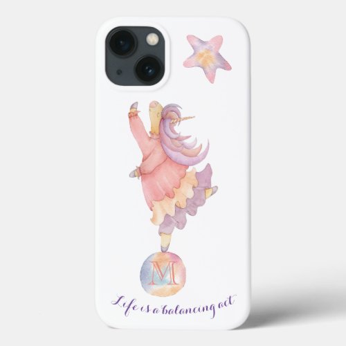 Magical Unicorn Personalized Watercolor  iPhone 13 Case