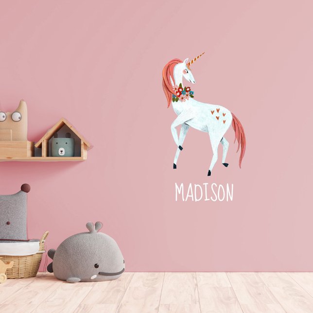 Magical Unicorn pink custom name Wall Decal (Creator Uploaded)