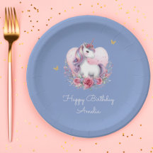 Magical Unicorn Pink Gold Elegant Birthday
