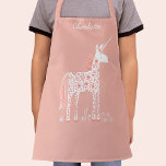 Magical Unicorn Pink Personalized Name Apron<br><div class="desc">Cute magical unicorn pink design with personalized script name.  Original art by Nic Squirrell.</div>