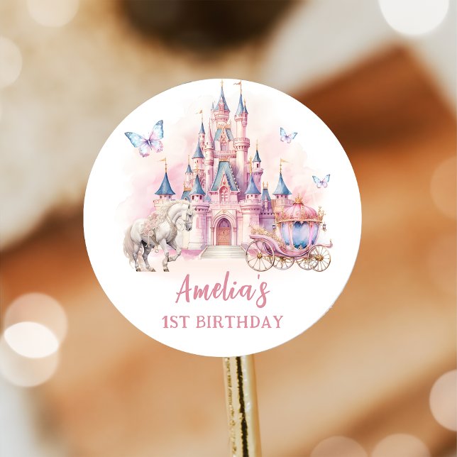 Magical Unicorn Princess Castle Birthday Sticker (Creator Uploaded)