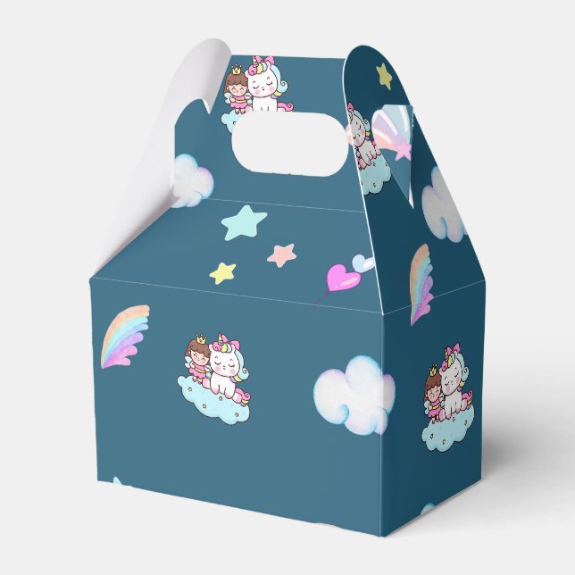 Magical Unicorn Princess rainbow pattern gradient  Favor Boxes (Front Side)