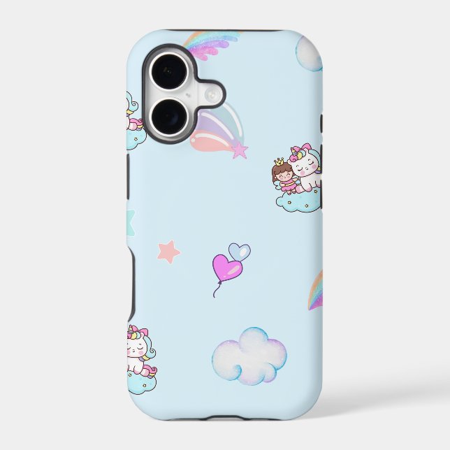 Magical Unicorn Princess rainbow pattern gradient  Iphone Case (Back)