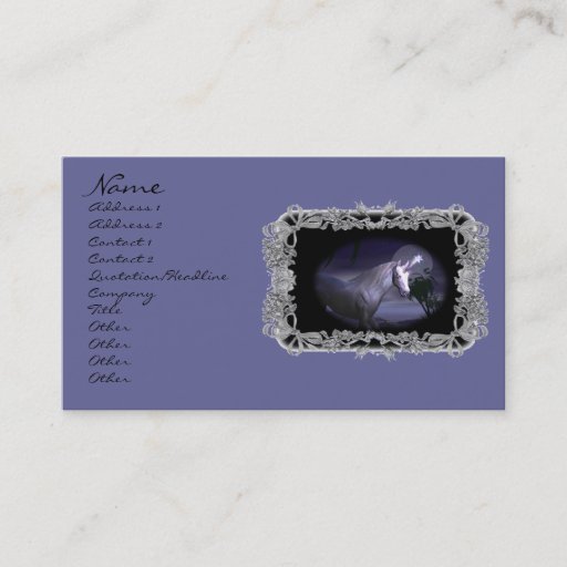 Customizable Magical Unicorn Profile Cards by Dragoncat Business Card