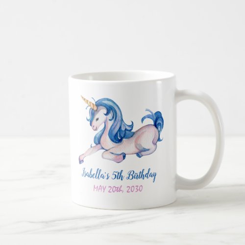 Magical Unicorn Rainbow 5th Birthday Party Coffee Mug