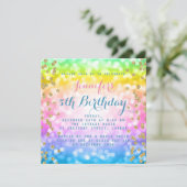 Magical Unicorn Rainbow Baby Kids Birthday Party Invitation (Standing Front)