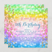 Magical Unicorn Rainbow Baby Kids Birthday Party Invitation (Front/Back)