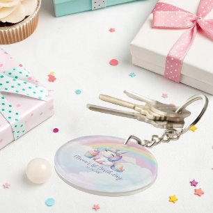 Magical Unicorn Rainbow Birthday Acrylic Keychain