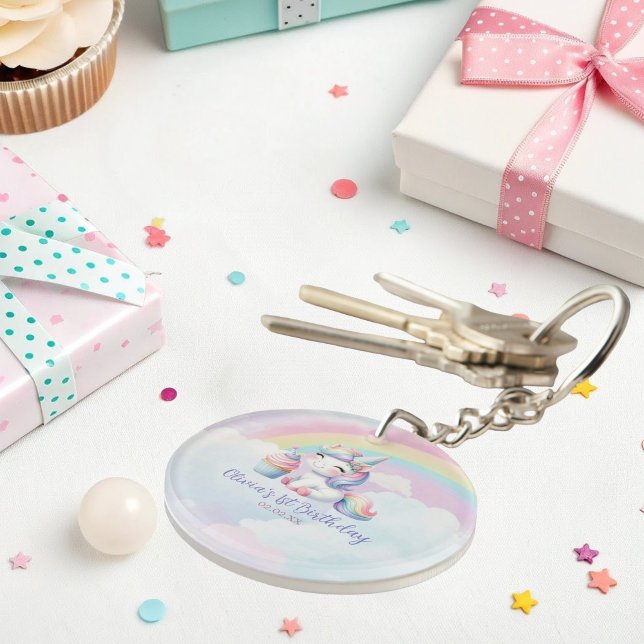 Magical Unicorn Rainbow Birthday Acrylic Keychain  (Creator Uploaded)