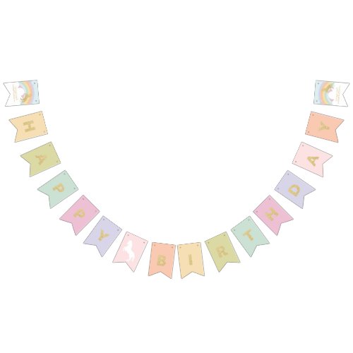 Magical Unicorn Rainbow Birthday Bunting Bunting Flags