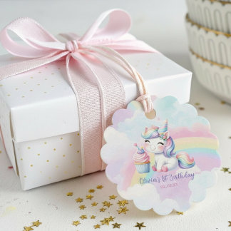 Magical Unicorn Rainbow Birthday Favor Tag