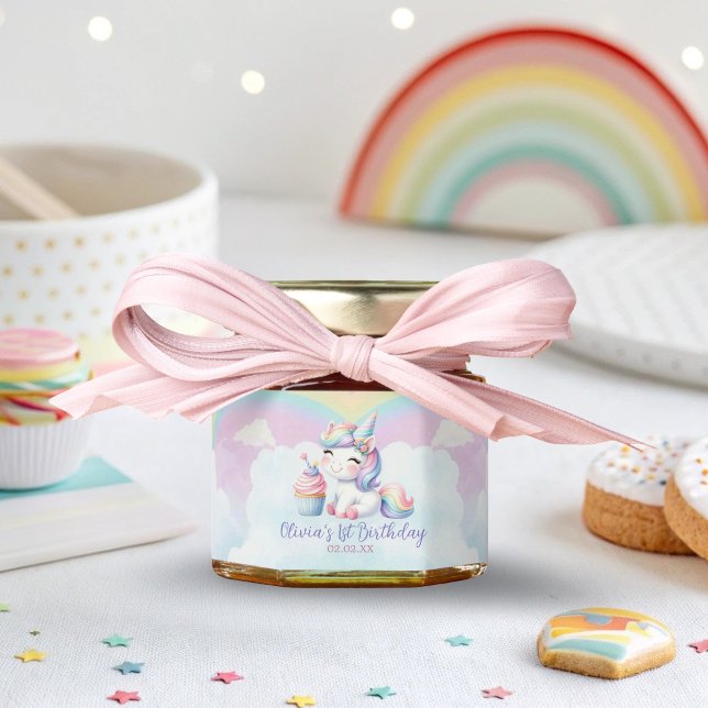 Magical Unicorn Rainbow Birthday Mini  Honey Jar Favors (Creator Uploaded)