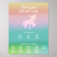 Magical Unicorn Rainbow Birthday Name Game