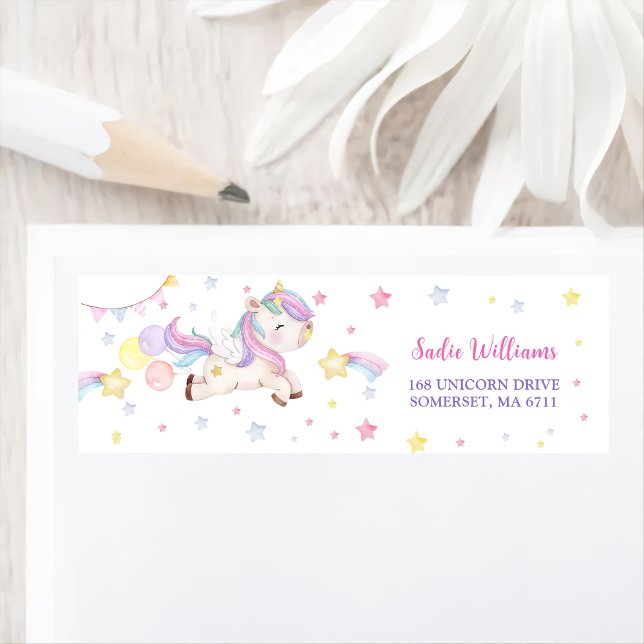 Magical Unicorn Rainbow Birthday Party Label (Creator Uploaded)