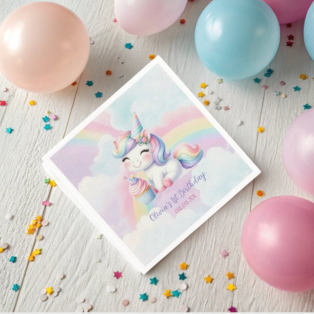Magical Unicorn Rainbow Birthday Party  Napkins (Creator Uploaded)