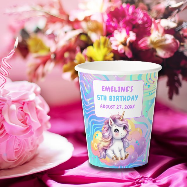 Magical Unicorn Rainbow Birthday Party  Paper Cups (Creator Uploaded)