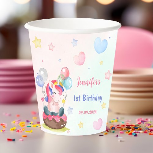 Magical Unicorn Rainbow Birthday Party  Paper Cups