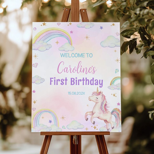 Magical Unicorn Rainbow Birthday Welcome Sign (Creator Uploaded)