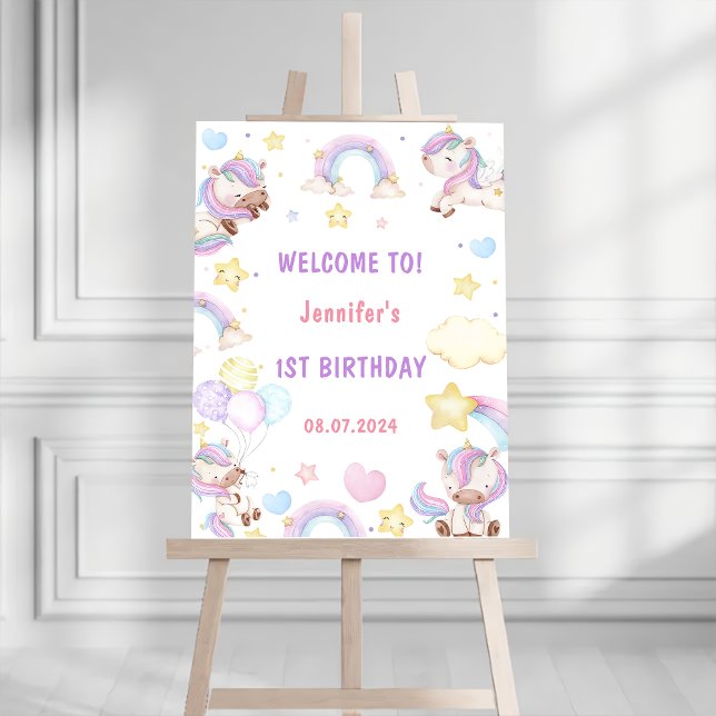 Magical Unicorn Rainbow Birthday Welcome Sign (Creator Uploaded)