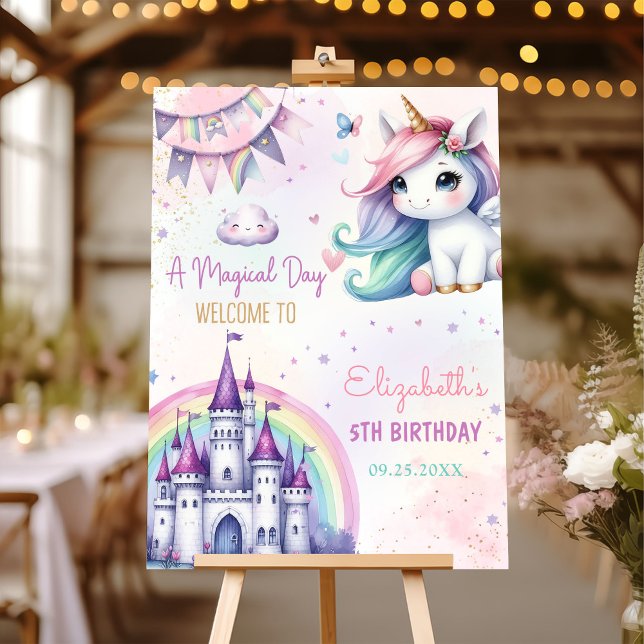 Magical Unicorn Rainbow Birthday Welcome Sign (Creator Uploaded)