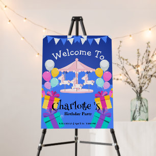 Magical Unicorn rainbow carousel pattern birthday Foam Board