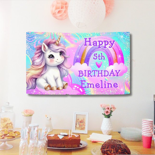Magical Unicorn Rainbow Glitter Birthday Banner (Creator Uploaded)