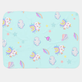 Magical Unicorn rainbow gradient birthday party Baby Blanket