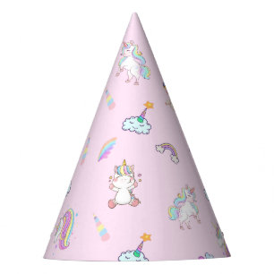 Magical Unicorn rainbow gradient birthday party Hat