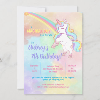 Magical Unicorn Rainbow invitation