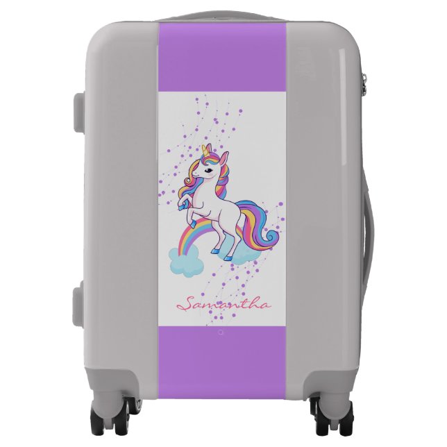 Magical Unicorn Rainbow Personalized Luggage (Front)