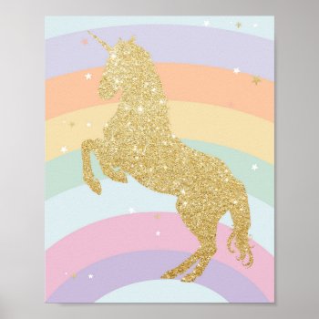 Magical Unicorn Rainbow Poster by blush_printables at Zazzle