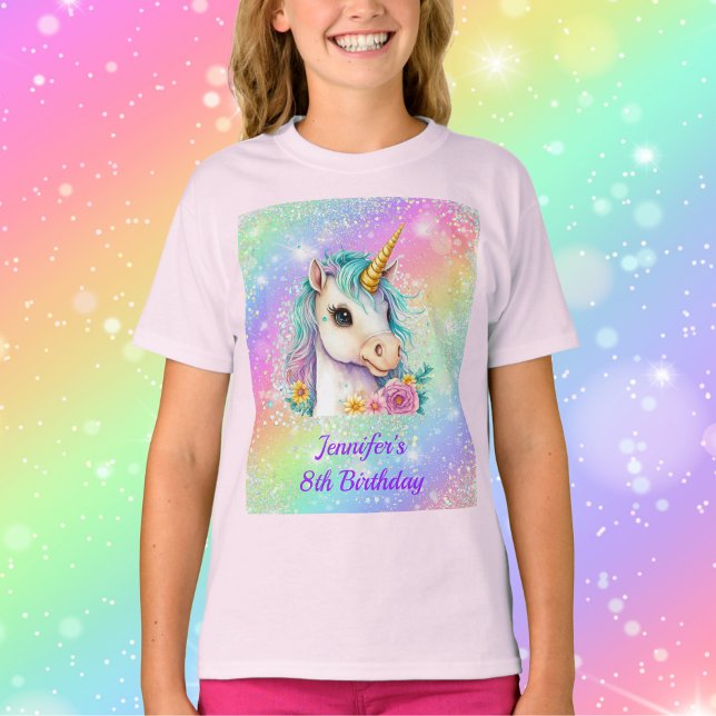 Magical Unicorn Rainbow Sparkle Birthday T-Shirt (Creator Uploaded)