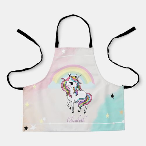 Magical Unicorn Rainbow Stars Apron
