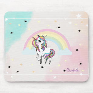 Magical Unicorn, Rainbow, Stars Mouse Pad
