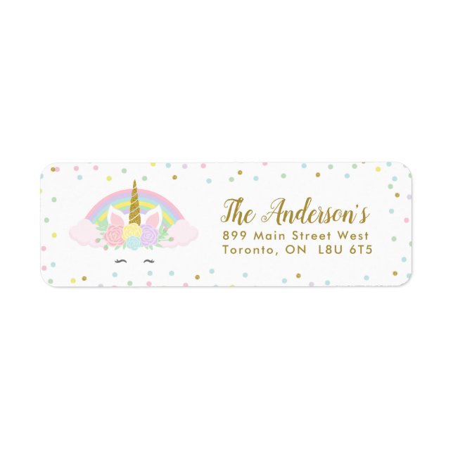 Magical Unicorn Return Address Labels (Front)