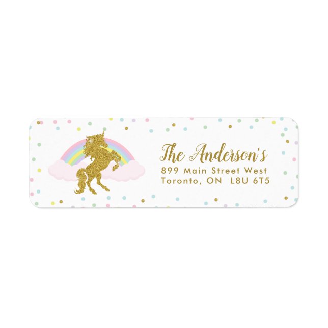 Magical Unicorn Return Address Labels (Front)