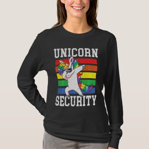 Magical Unicorn Security Best Dad Ever Fathers Day T_Shirt