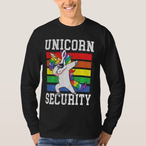 Magical Unicorn Security Best Dad Ever Fathers Day T_Shirt