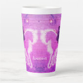 Magical Unicorn Silhouette Pink Personalized Latte Mug (Front)