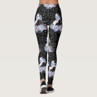 Magical Unicorn Silver Stars Leggings