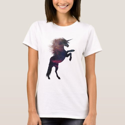 Magical Unicorn Space Nebula T_Shirt
