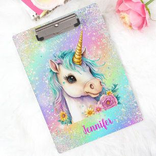 Magical Unicorn Sparkle Rainbow Clipboard