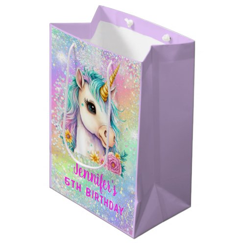 Magical Unicorn Sparkles Rainbow  Medium Gift Bag