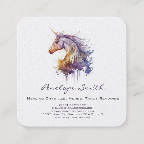 Magical Unicorn Square Business Card